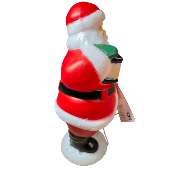 Holiday Time 11 Inch Blow Mold Tabletop Santa With Lantern Lights Up Ages 14+ - Picture 6 of 12